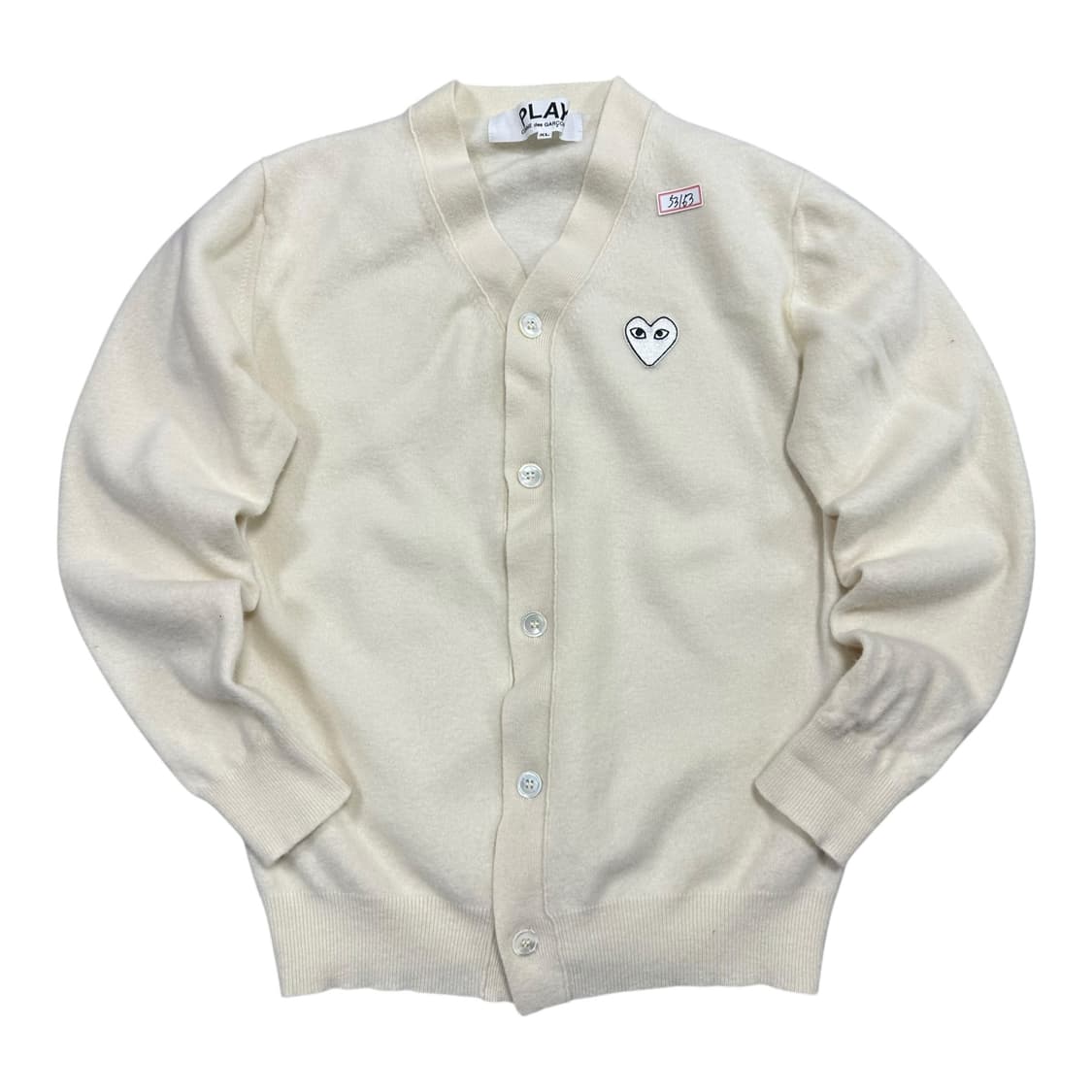 ✨ (바배) 꼼데가르송 화이트와펜 울 니트 가디건  상품이미지1