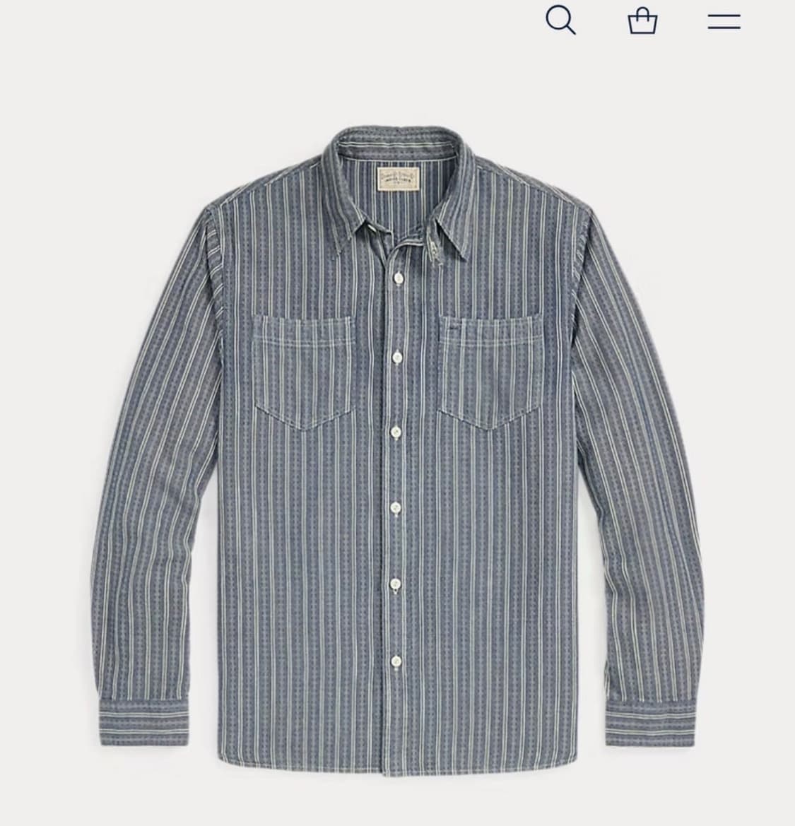 [새상품] RRL 스트라이프 도비셔츠 L 상품이미지1