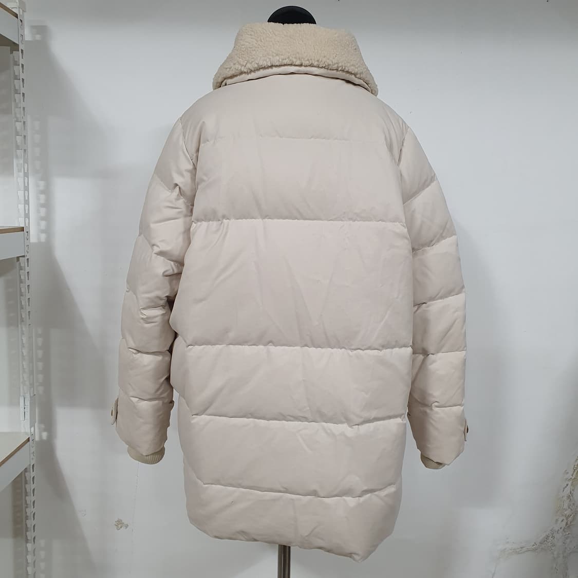 모리걸 양털 뽀글이 넥 다운 하프 패딩 점퍼 상품이미지4