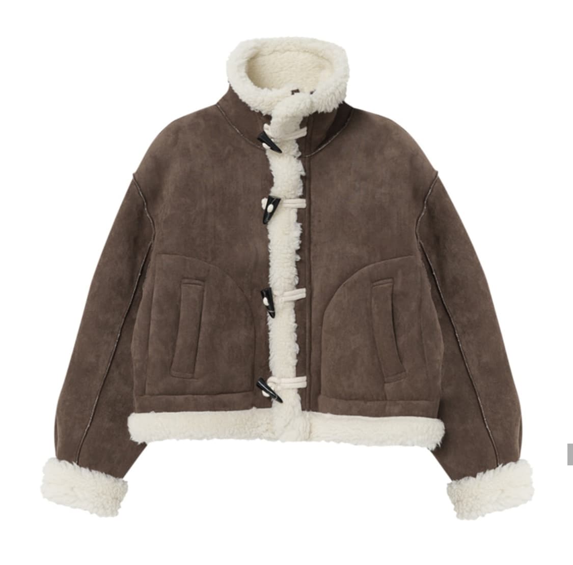 정가 27만) 에트몽 하이넥 스웨이드 무스탕 자켓 상품이미지3