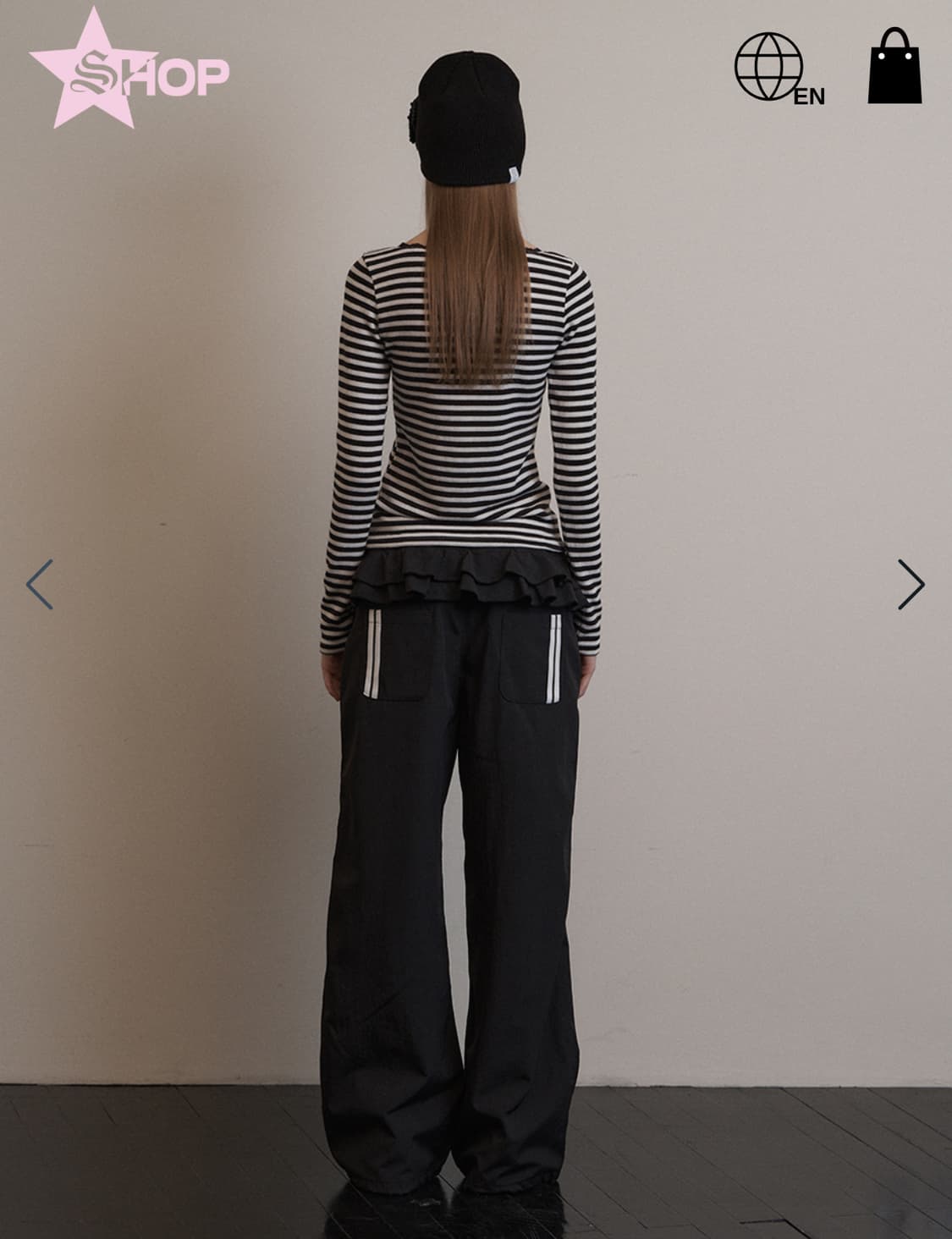 셋업이엑스이 FRILL SPORTY PANTS / BLACK 상품이미지3