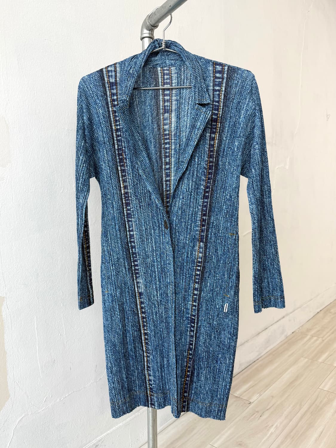 Pleats PleaseDenim Pattern Long Cardigan 상품이미지1