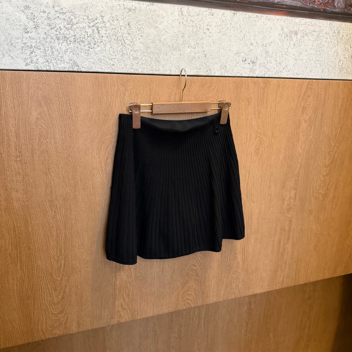 까스텔바작 골프 밴딩 미니 스커트 로고 자수 디테일 A라인 블랙 상품이미지2