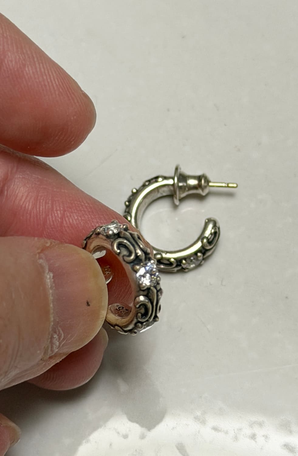 저스틴 데이비스  F.D.L. HOOP 피어스 실버 후프 귀걸이 상품이미지3