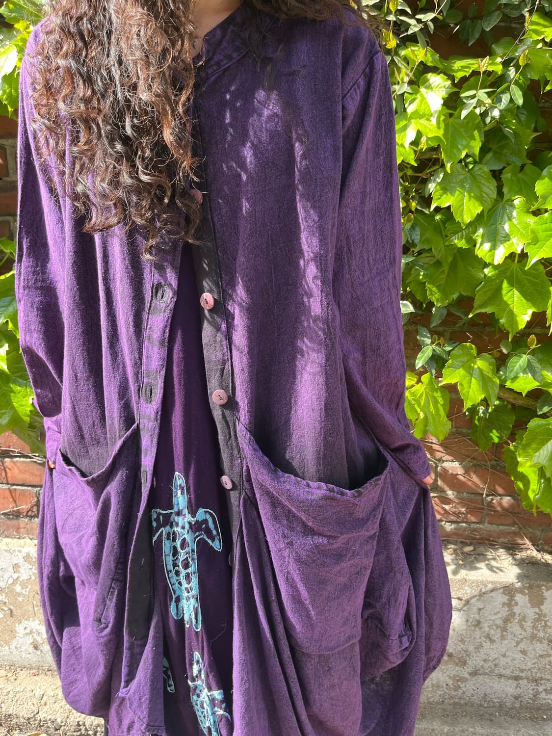 다크 보라 워싱 아웃 포켓 주머니 가디건 상품이미지4