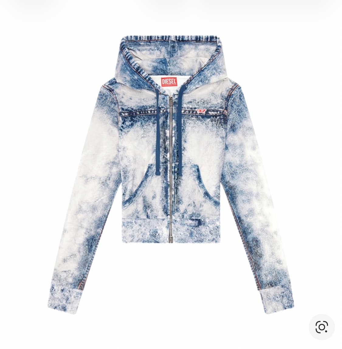 Diesel Zip Hoodie with Denim Print  상품이미지1