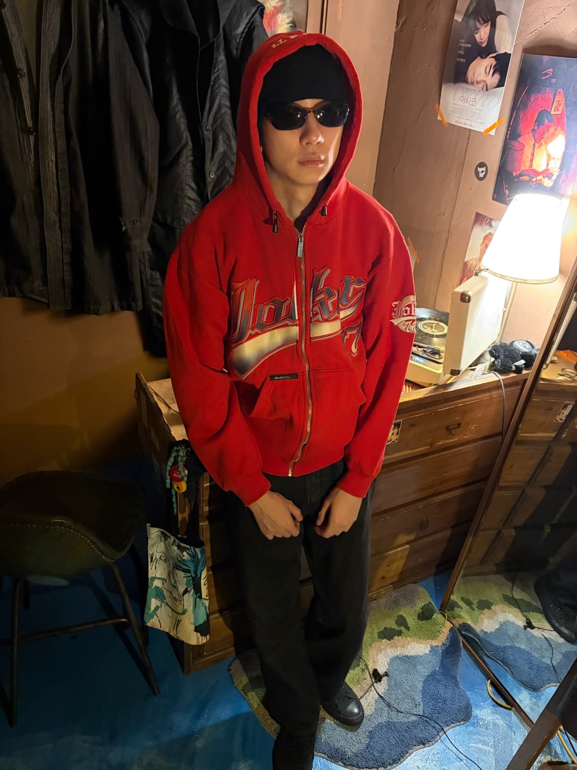 JOKER 77 RED ZIP UP HOODIE 상품이미지1