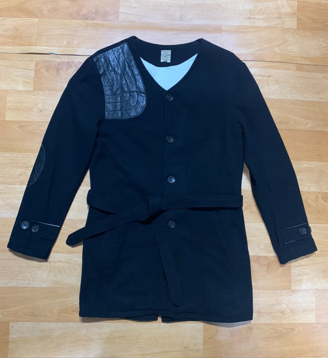 SUNDAY WORKS 선데이 워크 엔지니어드 코트(울/디테일-레더) 상품이미지1