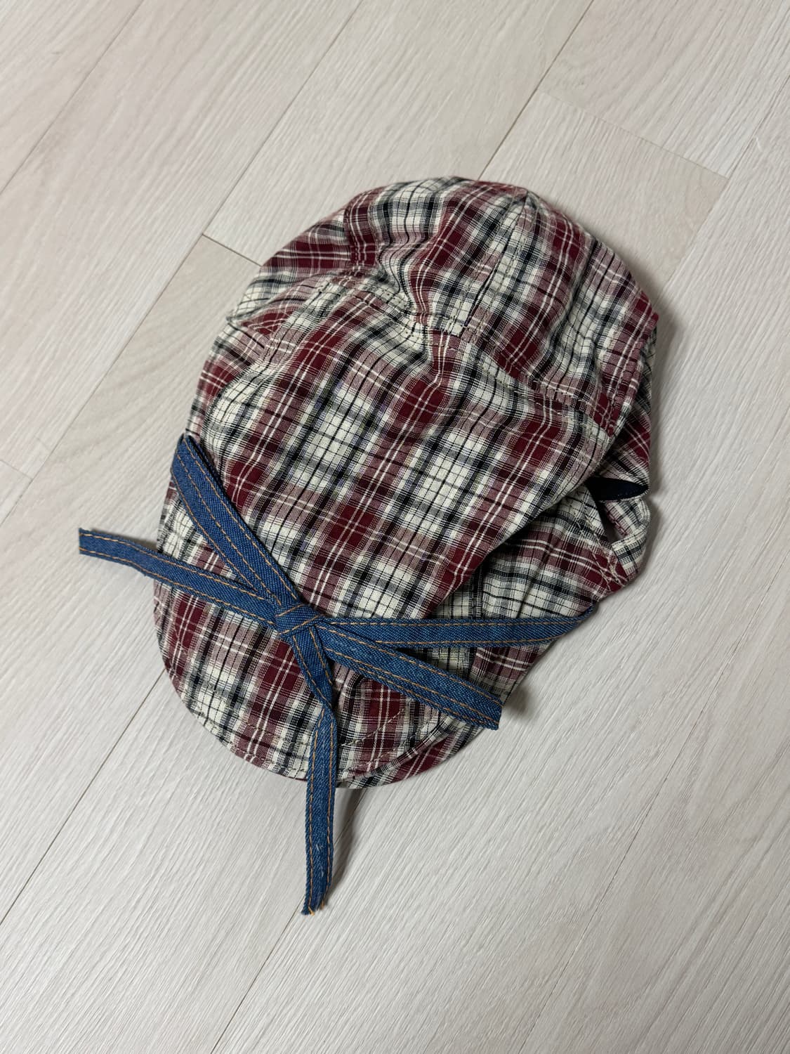 체크 리본  모자 상품이미지1