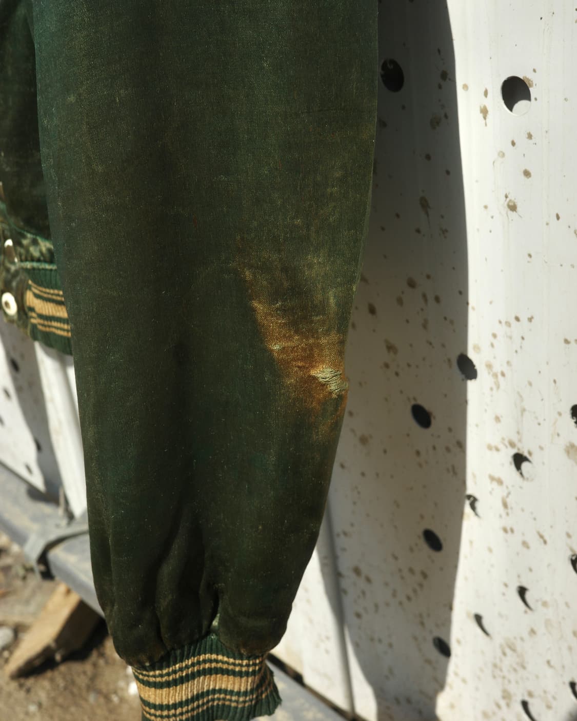 50s ‘R’ ‘Coach’ 울 펠트 패치 나일론 새틴 레터맨 자켓 상품이미지4