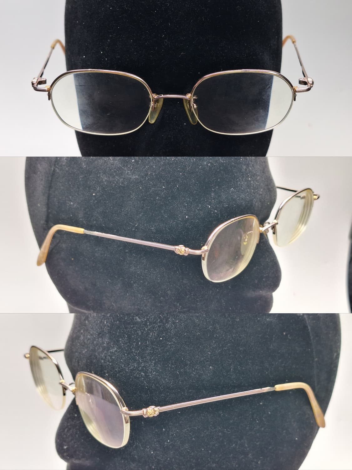 00s 일본 빈티지/KIMIJIMA 111 장미 장식 티타늄 반무테 안경 상품이미지2