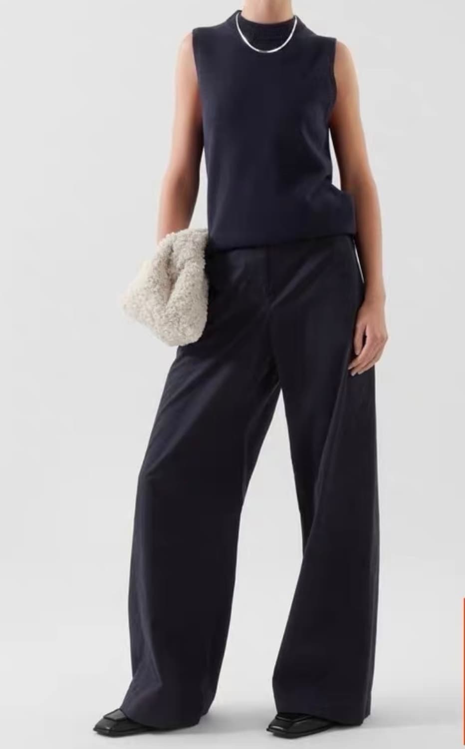 cos 코스 와이드레그 코튼 트라우저 네이비 상품이미지1