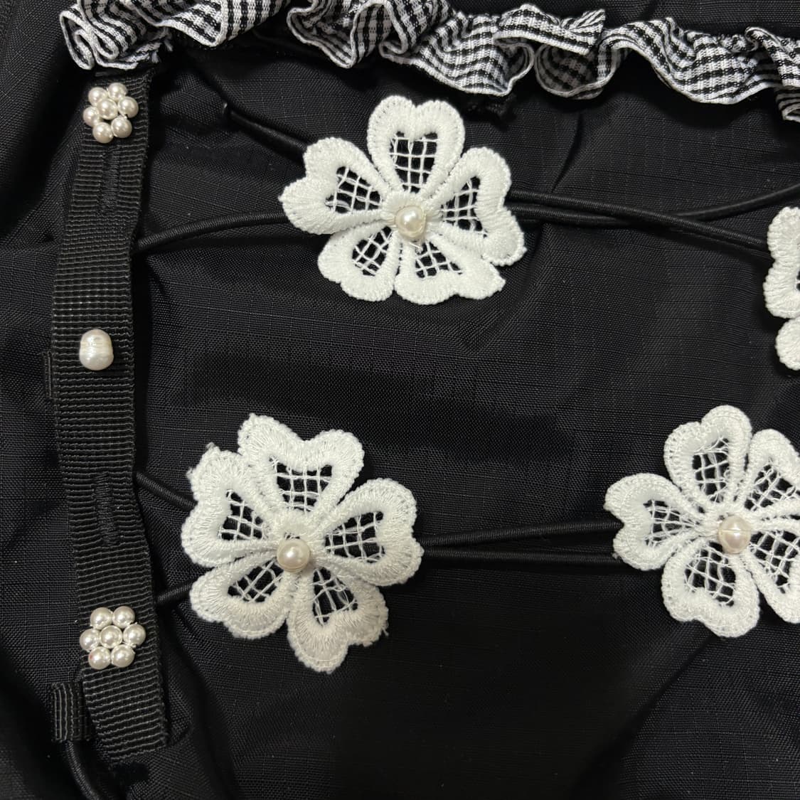 check frill flower bagpack 상품이미지3