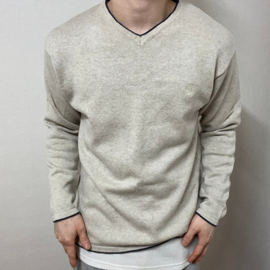 TIMBERLAND IVORY V NECK KNIT 상품이미지2