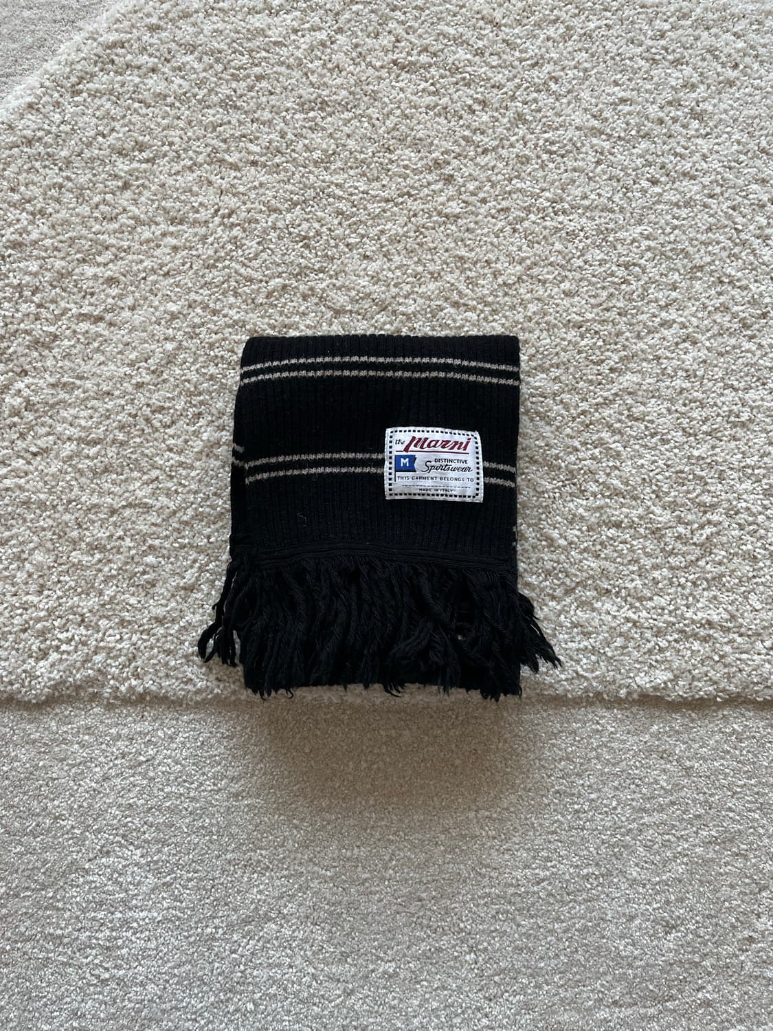 마르니 이태리 블랙 스트라이프 머플러 상품이미지6