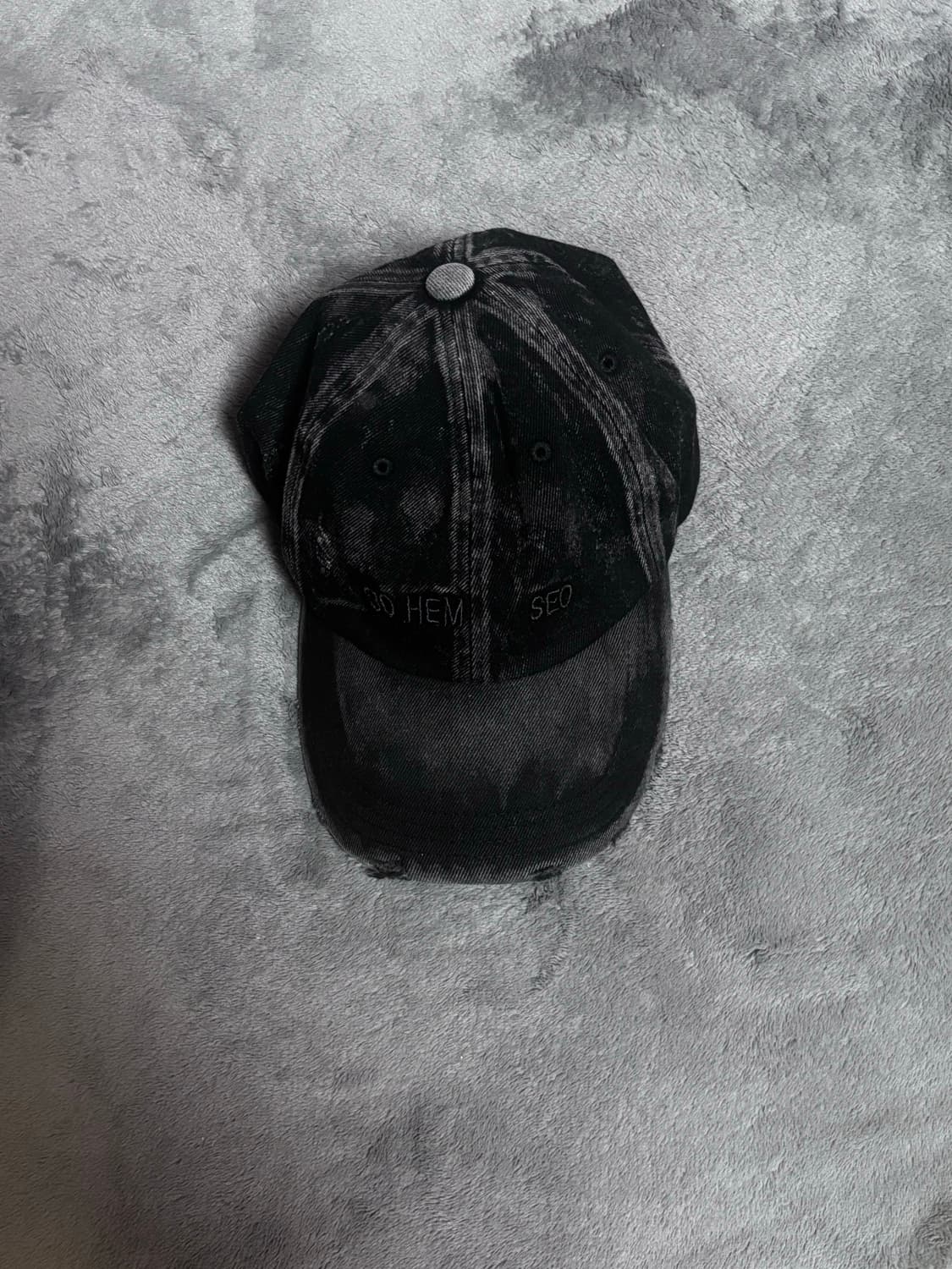 보헤미안서울 디스트레스드 데님 볼캡 워시드 블랙 상품이미지2