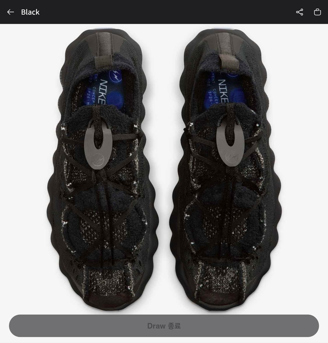 나이키 x 프라그먼트 마인드 002 블랙 285 상품이미지1