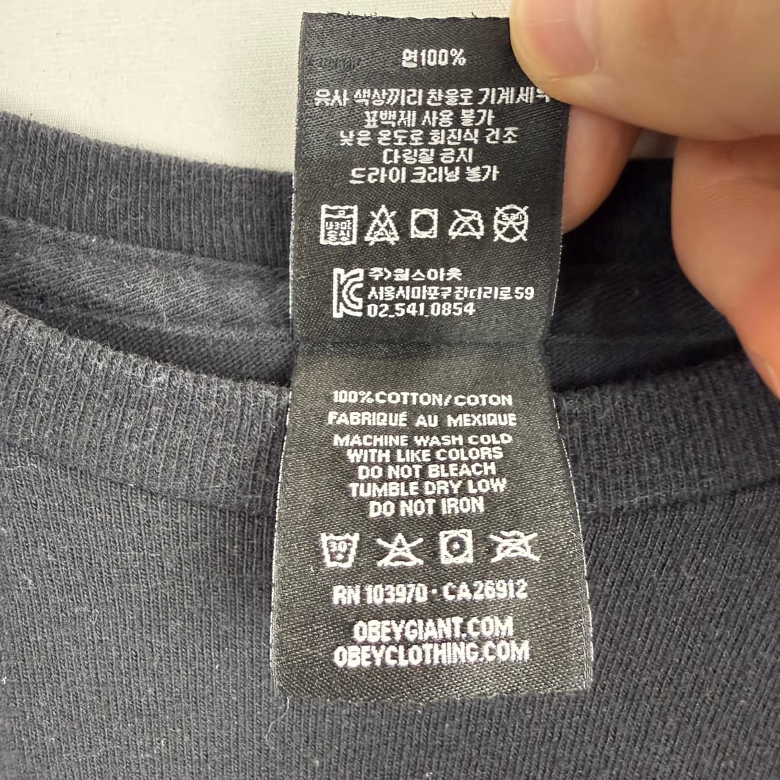 (L) 오베이 빅프린팅 반팔 티 블랙 상품이미지4