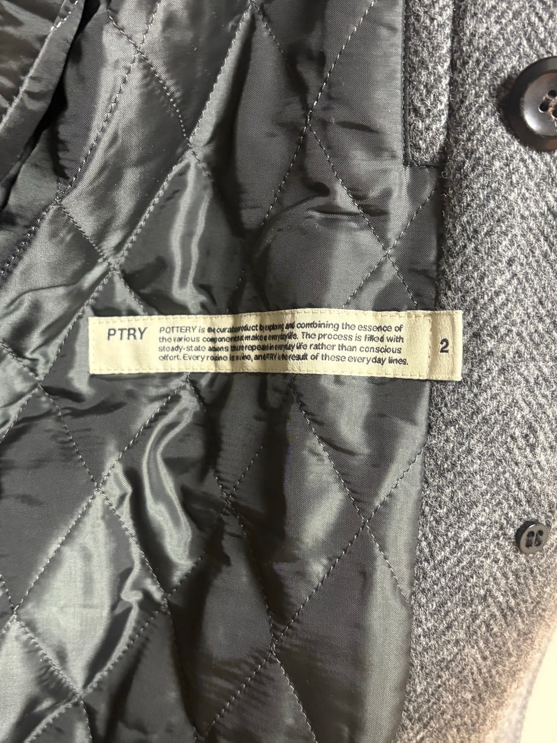 포터리 셔틀랜드 울 피 코트 다크 그레이 2사이즈 상품이미지3