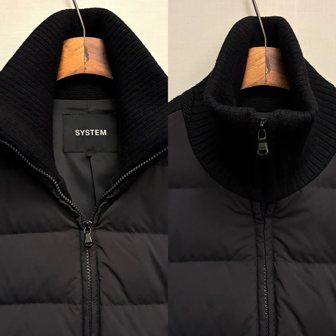 (M/97)SYSTEM 시스템옴므 블록 구스다운 니트패딩 블랙  시스템  상품이미지3