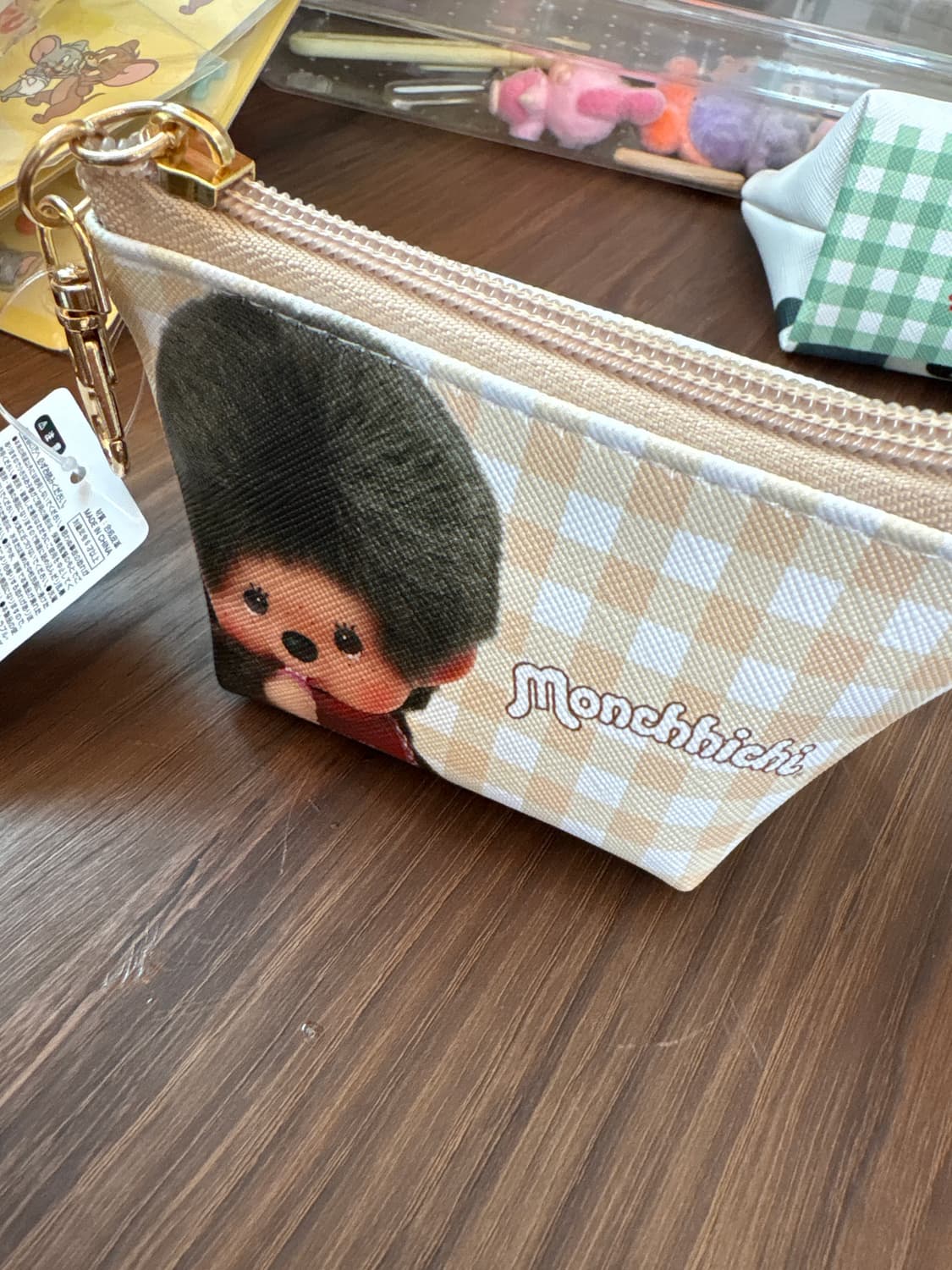 몬치치 트라이앵글 미니파우치(베이지 상품이미지1