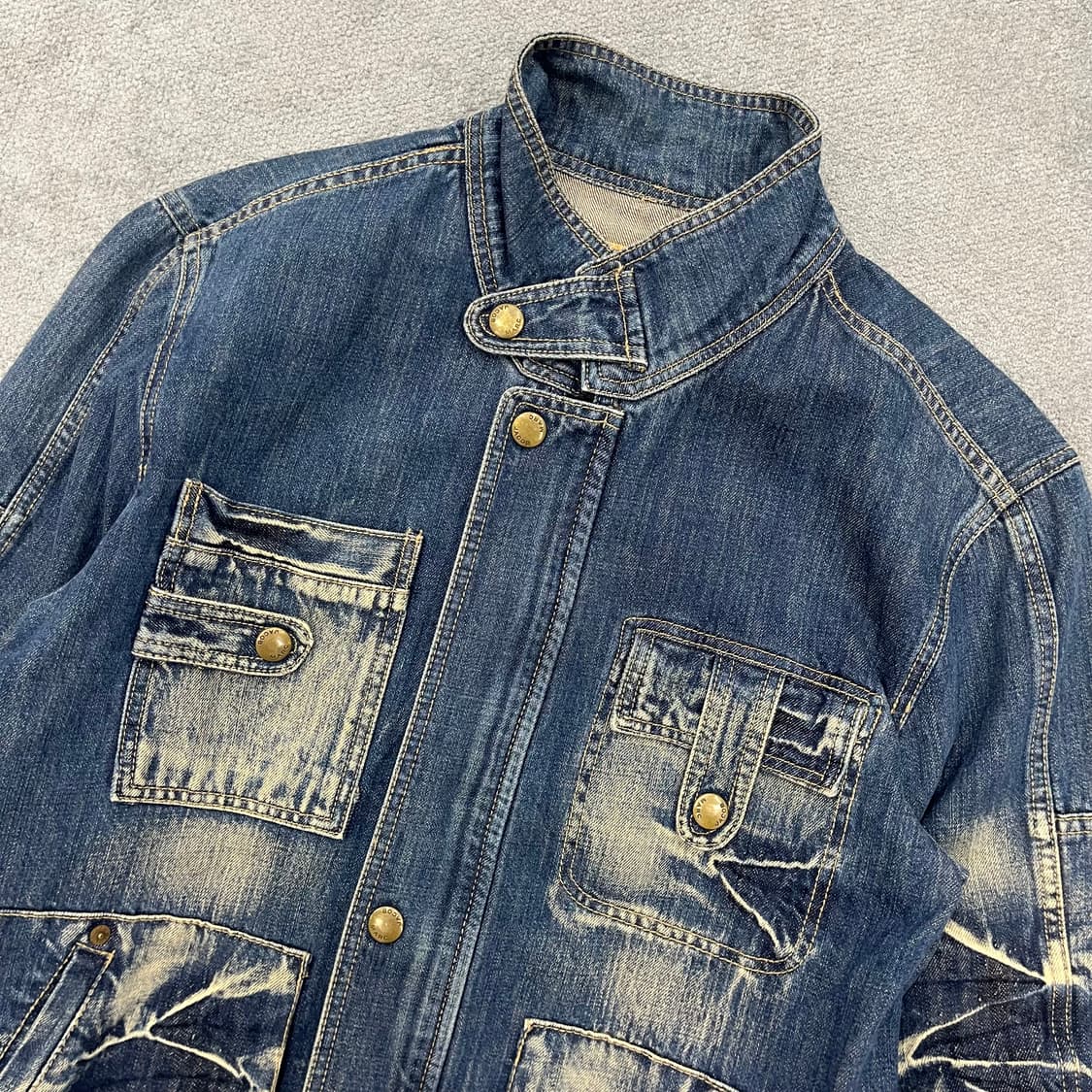 L 빈티지 워싱 멀티포켓 데님자켓 상품이미지2
