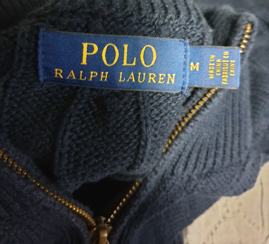 폴로랄프로렌 반집업 케이블 니트 스웨터 네이비 (L) 상품이미지4