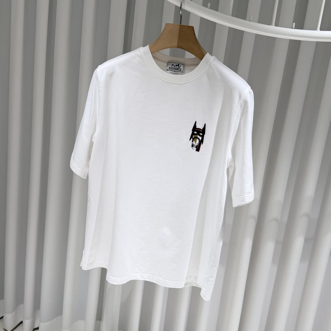 (S+급/M) / 에르메스 배트맨 배틀 홀스 레더 패치 반팔 티셔츠 상품이미지2