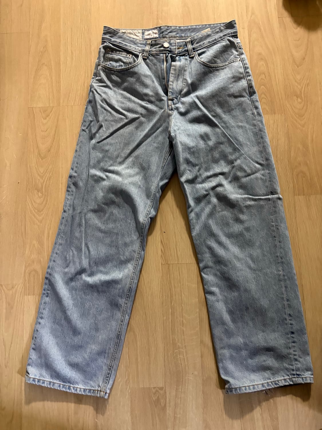 유스 와이드 데님 팬츠 연청 상품이미지2