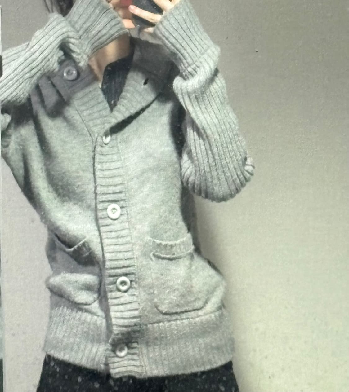 빈티지 후드 니트 가디건 상품이미지1