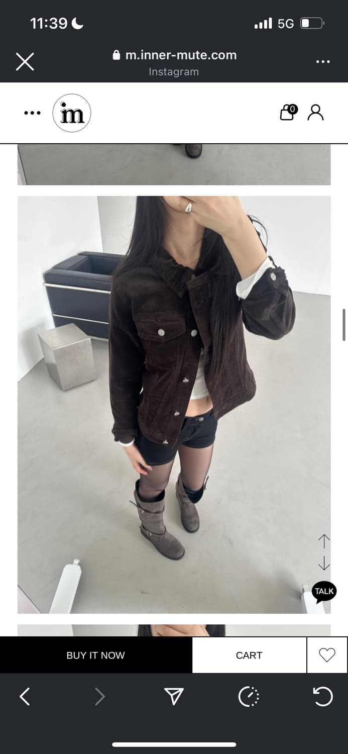 코듀로이 슬림 자켓 브라운 상품이미지1