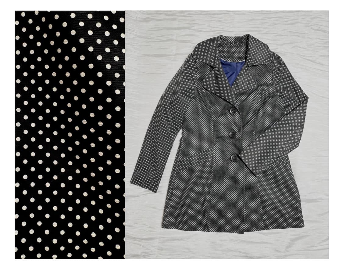 🖤 Vintage Polka Dot Tailored Coat 상품이미지1
