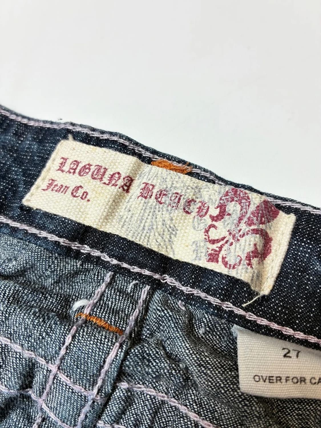 라구나비치00'sY2K 펑크데드스탁 스컬스티치 자수 데님팬츠 PN8832 상품이미지8