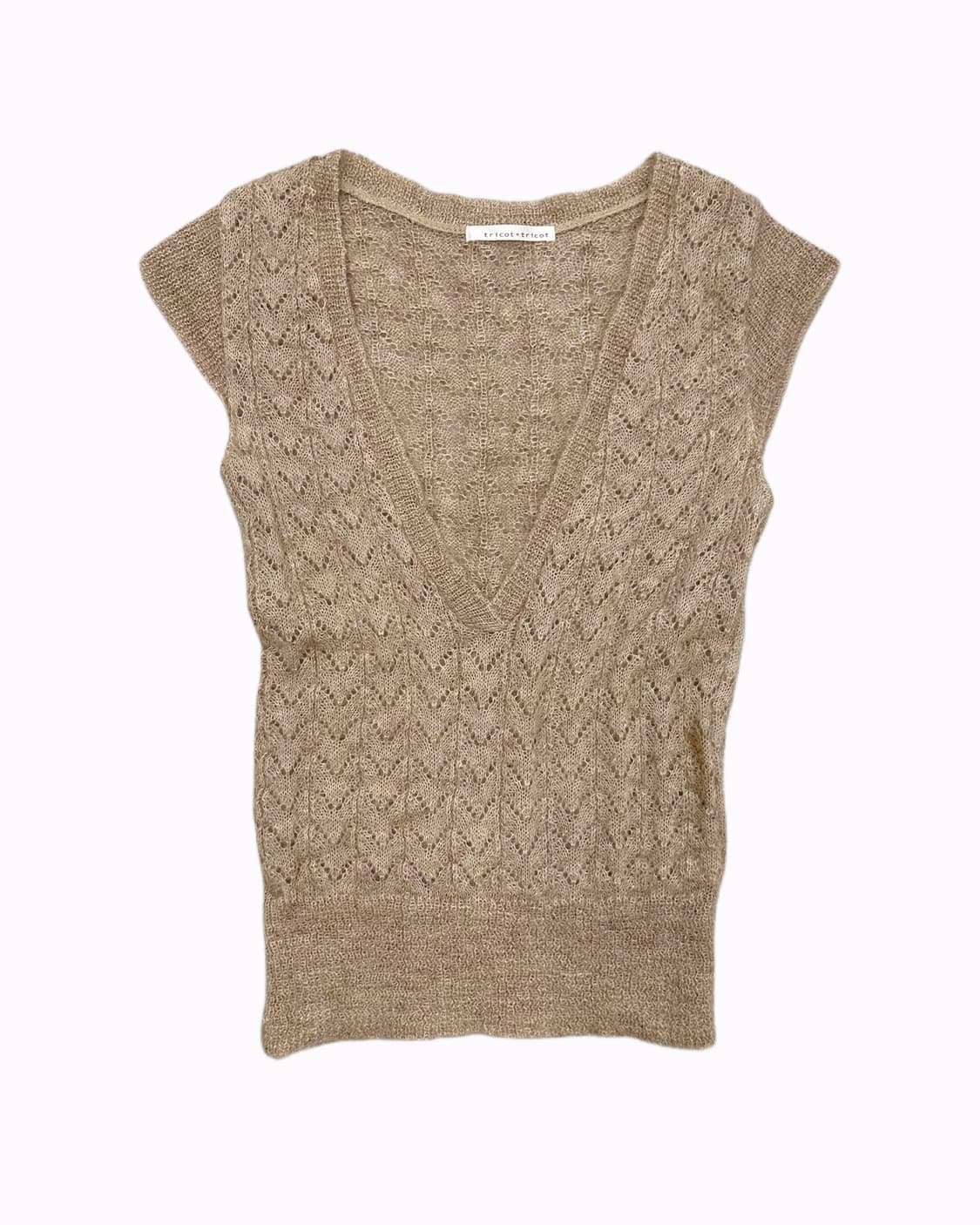 beige mohair crochet knit 상품이미지1