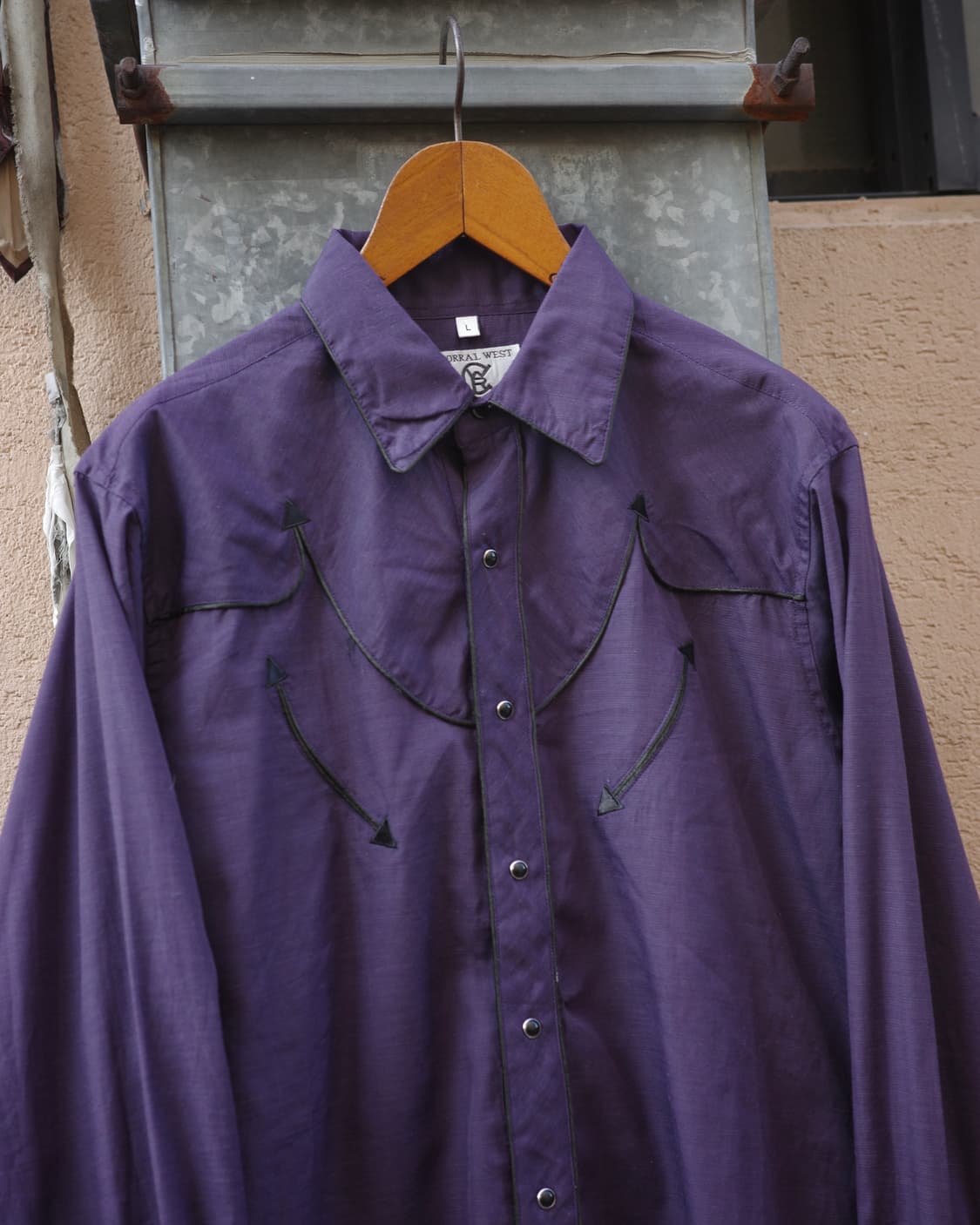 80s 90s 빈티지 애로우 요크 퍼플 웨스턴 셔츠 상품이미지2