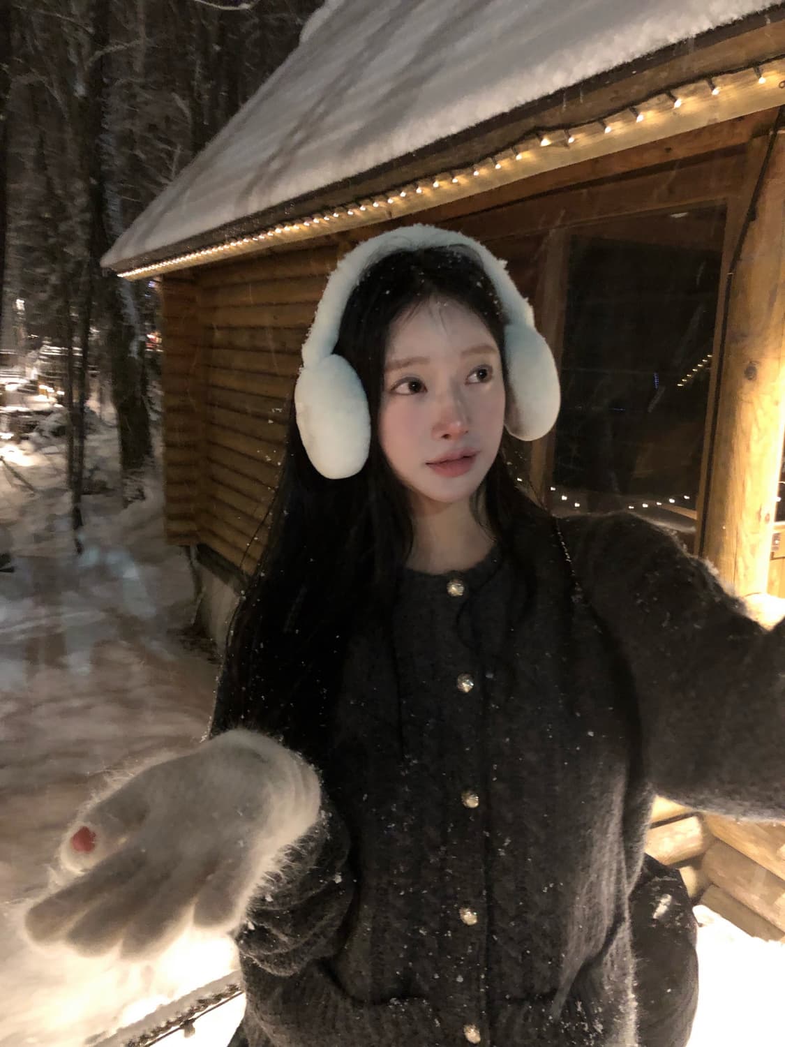 Leeds 리즈 에이미 울 케이블 가디건(차콜) 상품이미지6