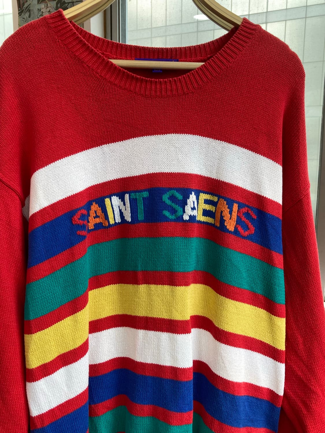 빈티지 레드 스트라이프 니트 상품이미지2