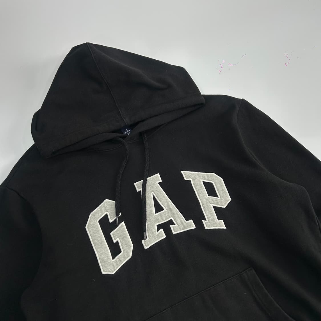 Gap 갭 그레이 로고 블랙 후드티 상품이미지4