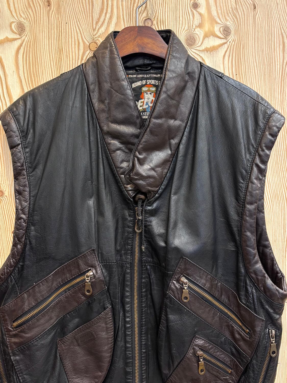 90s 펠롭스 양가죽 라이더 베스트 상품이미지3