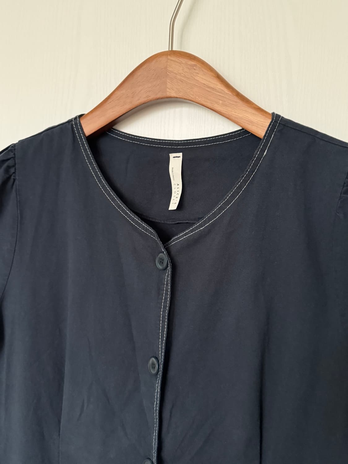 Navy Stitch Button One-Piece 상품이미지2