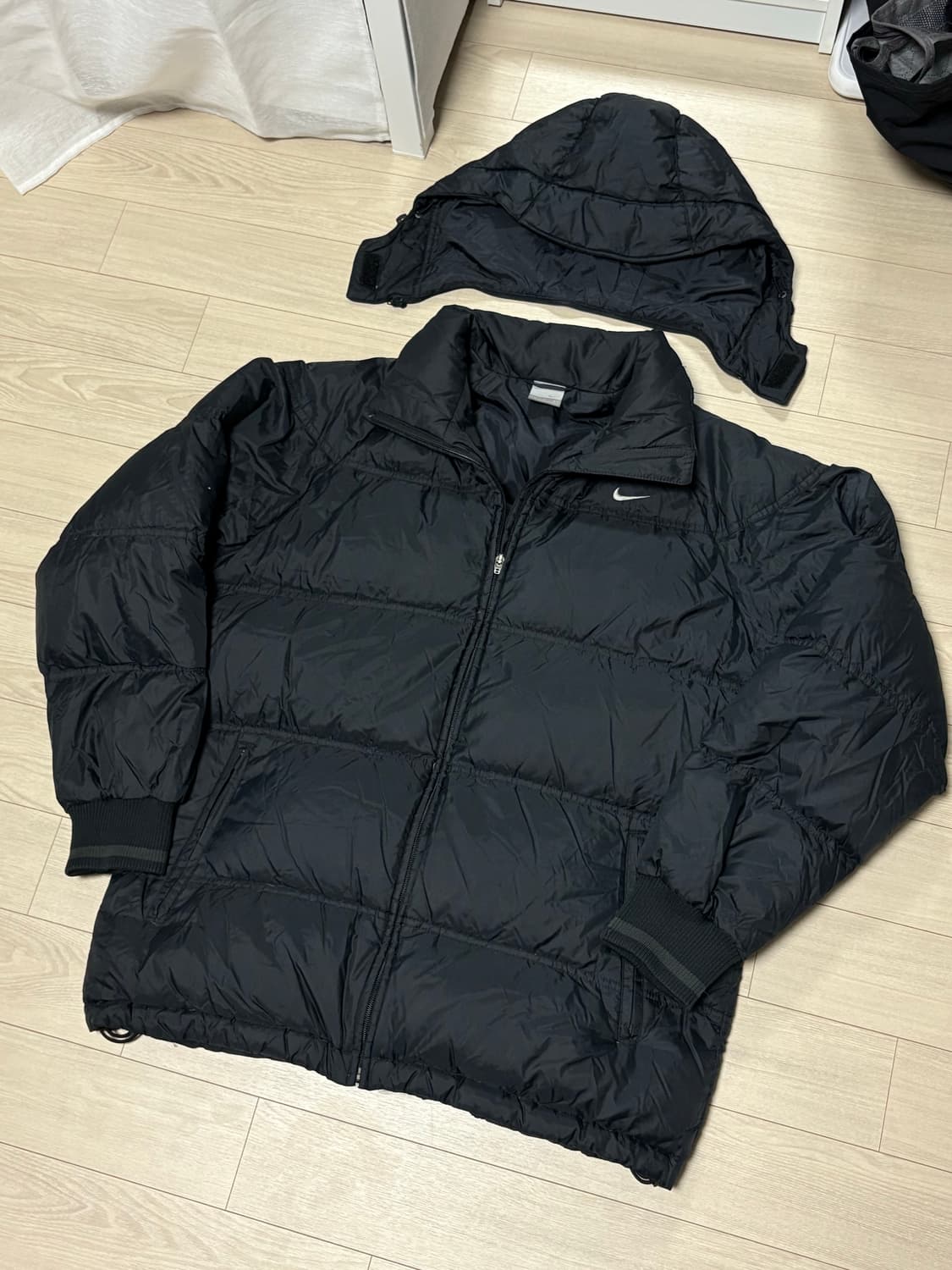 나이키 덕다운 블랙 패딩, 모자 탈부착 L 상품이미지1