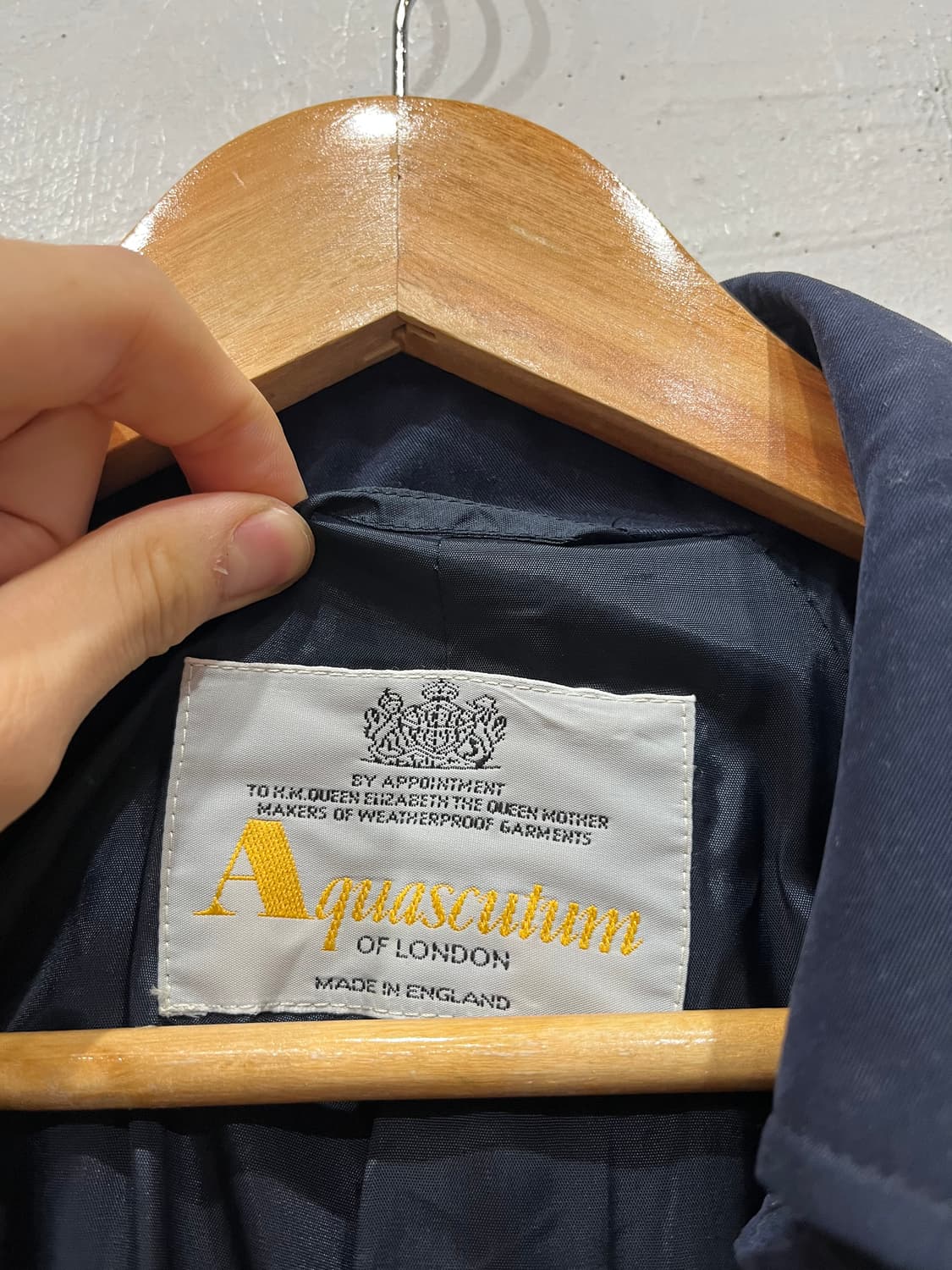 아쿠아스큐텀 트렌치코트 네이비 우먼즈 Made in ENGLAND 상품이미지2