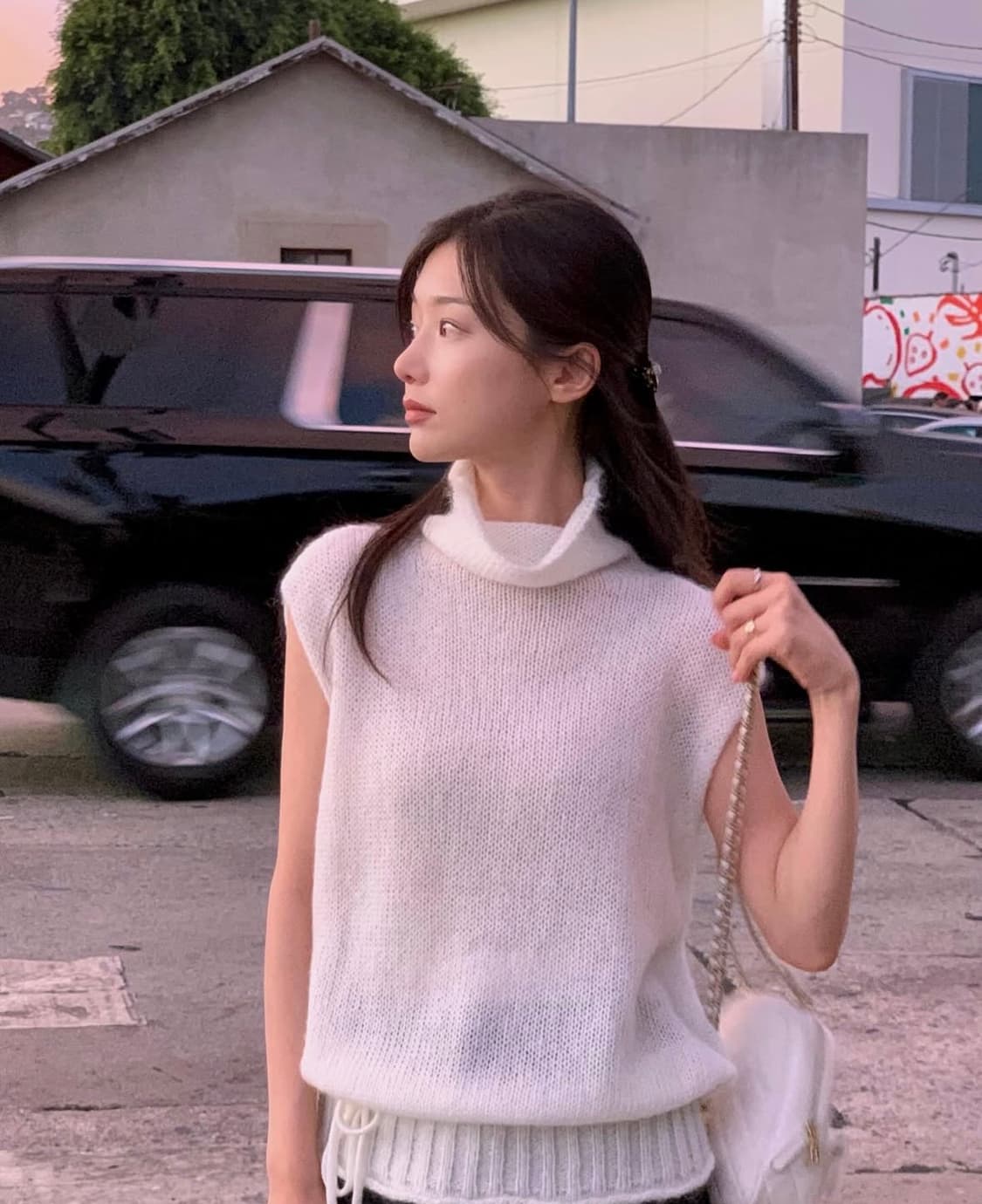 윤슬샵, 에어 터틀넥 베스트, 아이보리 상품이미지3