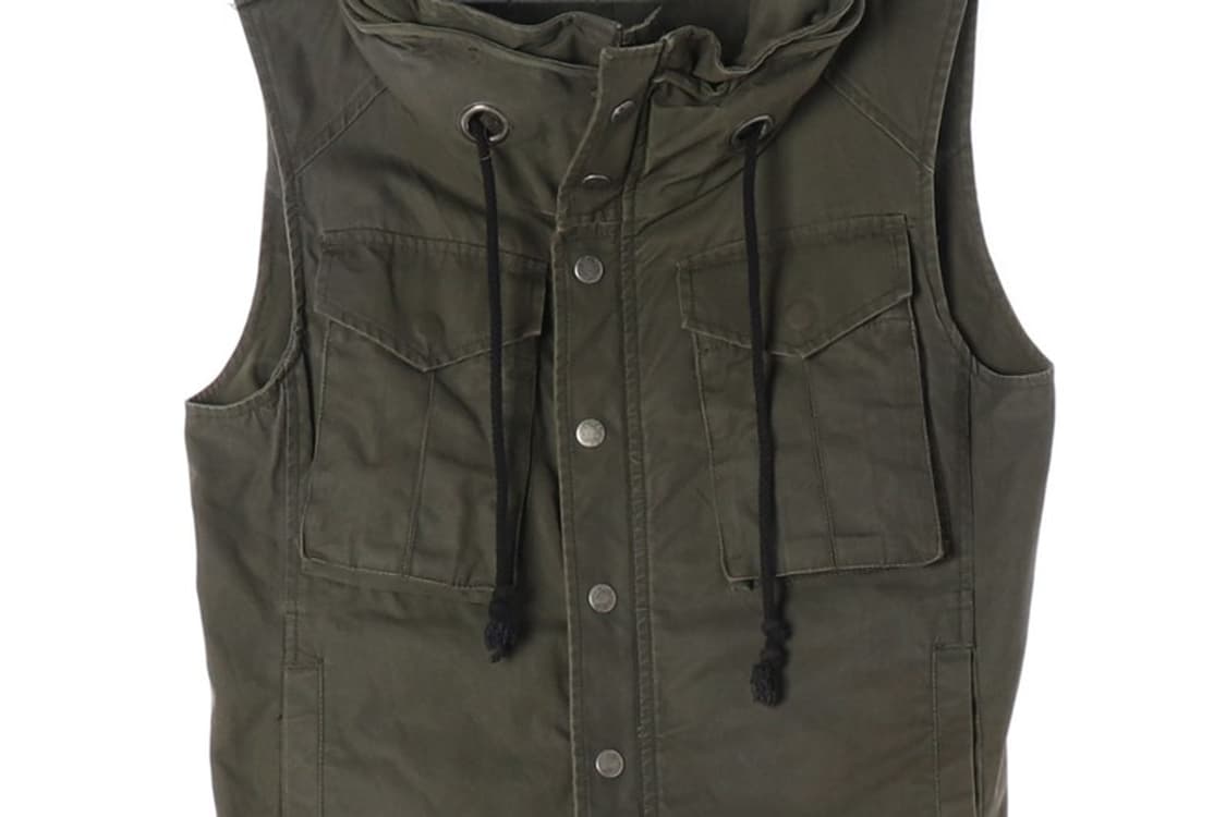 빈티지 밀리터리 코튼 조끼 L 상품이미지5