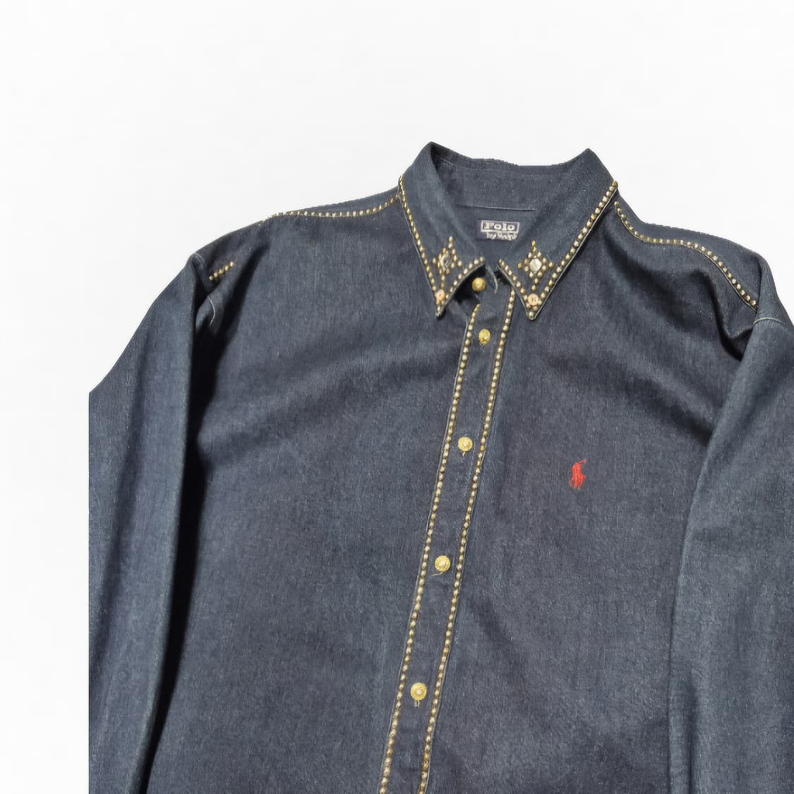 폴로랄프로렌 스터드 큐빅 데님 청 셔츠 105 상품이미지5