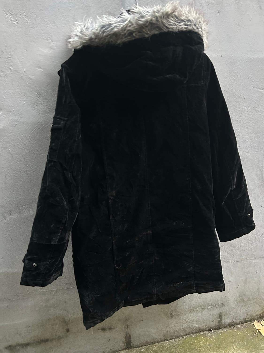 *rare* agate label vkei 펑크 블랙 버클 디테일 퍼 자 상품이미지4