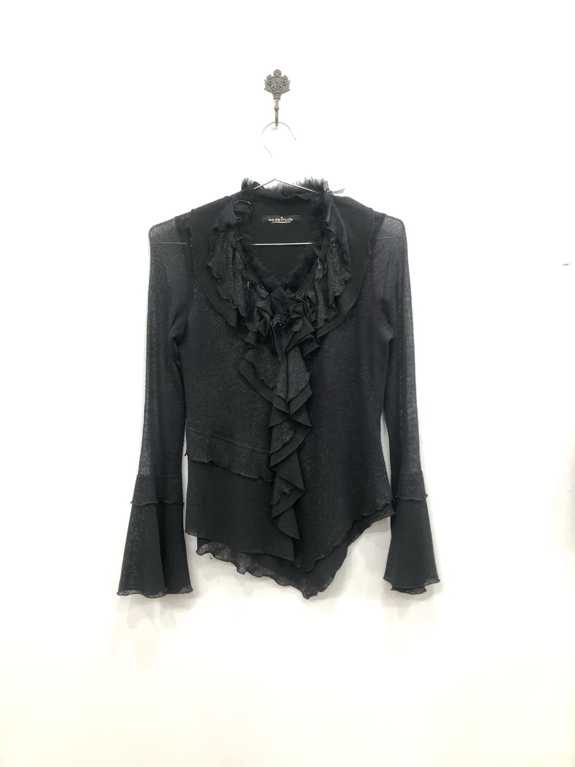 DOHO black fairy fur frill long sleeve 상품이미지6