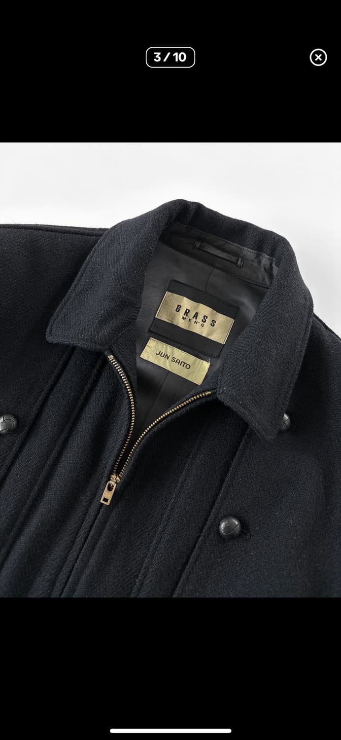 80-90‘s GRASS 헤링본 울 봄버 자켓 블루종 상품이미지3