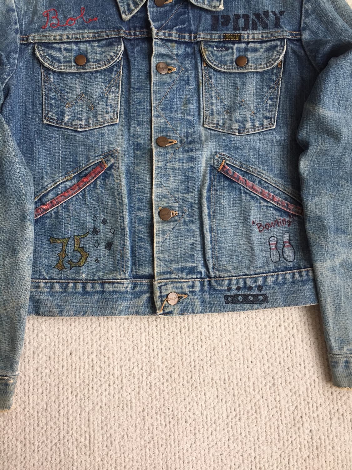70’s wrangler 124mj 체인스티치 굿페이딩 데님자켓 상품이미지6