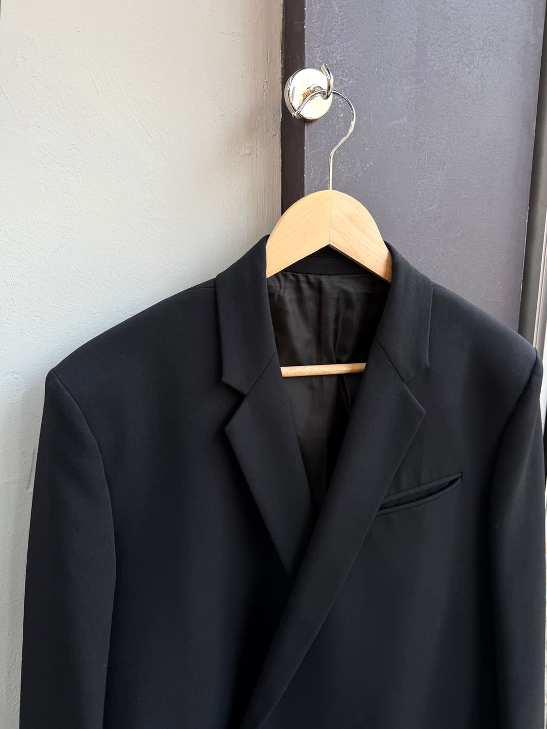 100/ 시스템옴므 브라이튼 사선 원버튼 자켓 상품이미지3